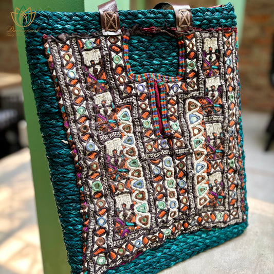 Kutchi Banjara Sabai Bag Green