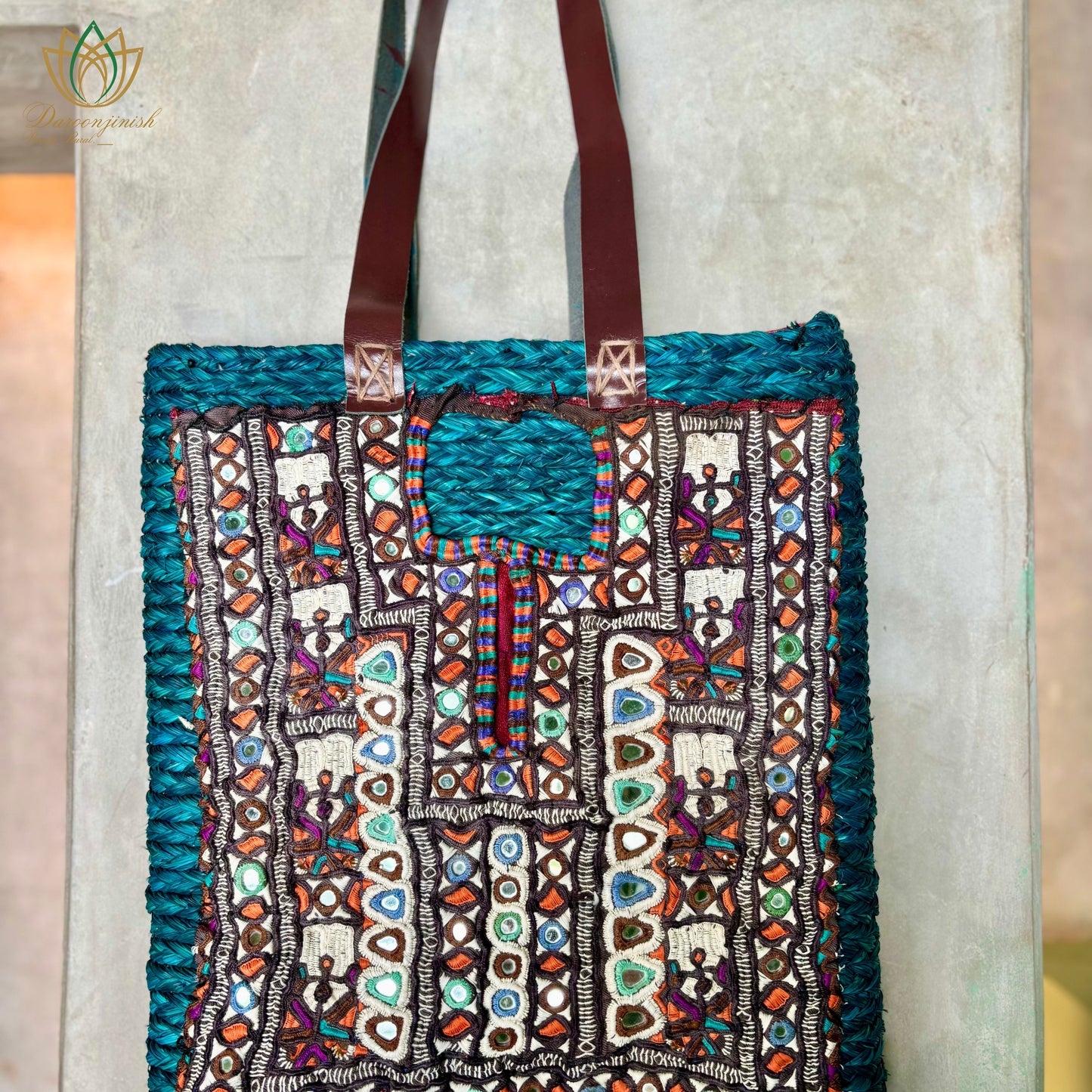 Kutchi Banjara Sabai Bag Green