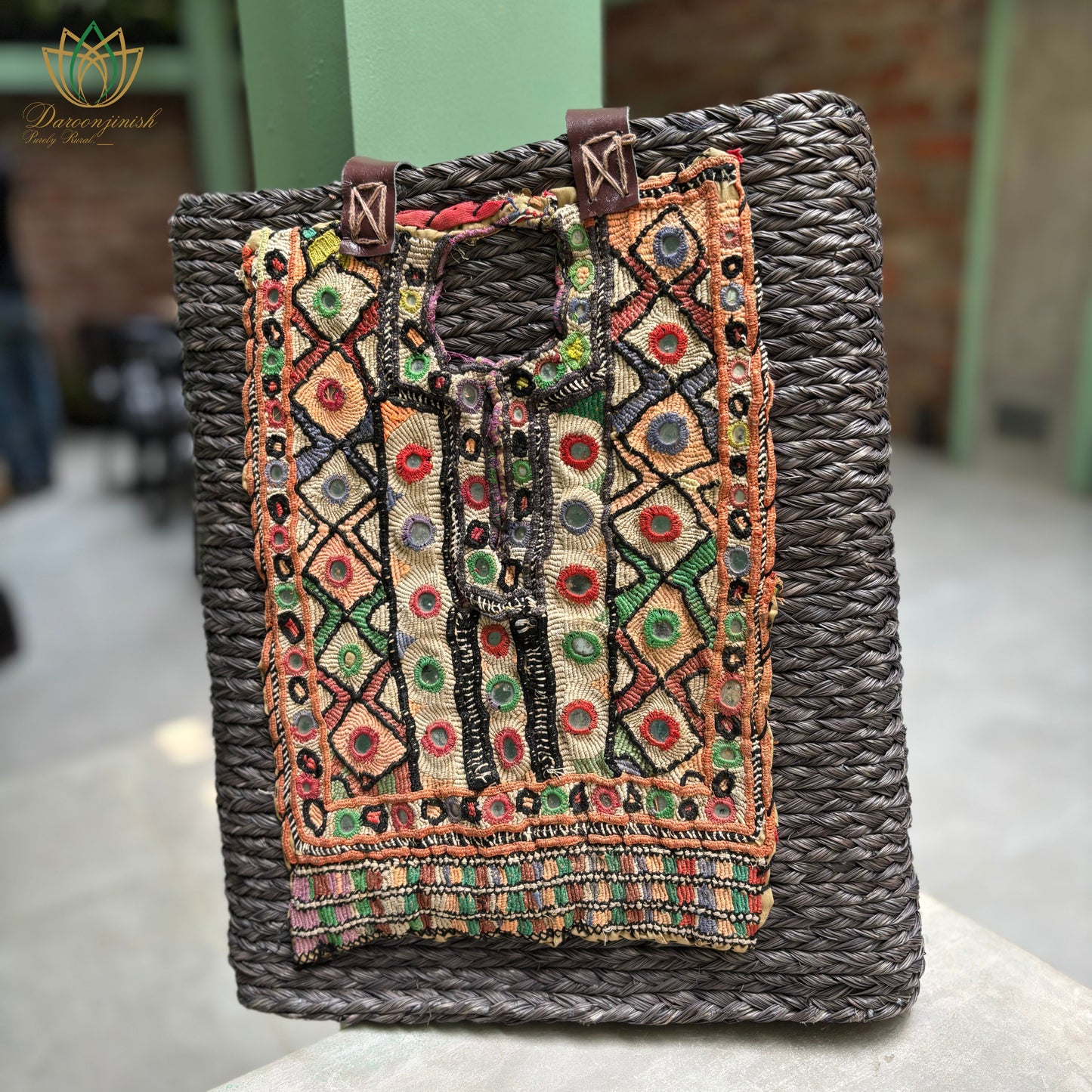 Kutchi Banjara Sabai Bag Black