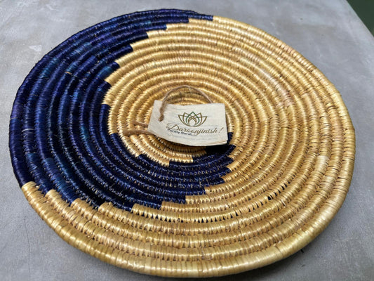 Blue & Golden Round Basket Tray