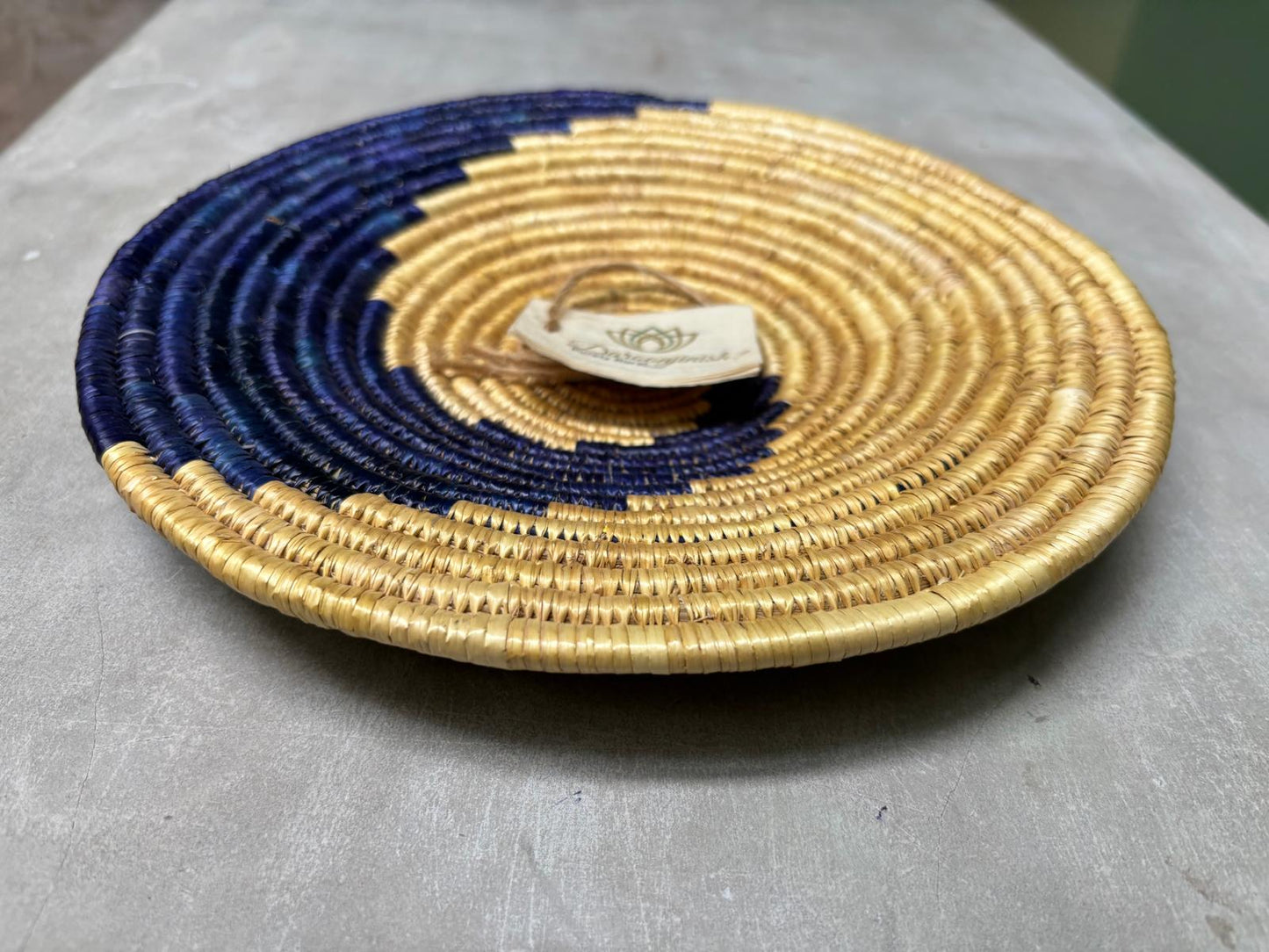 Blue & Golden Round Basket Tray