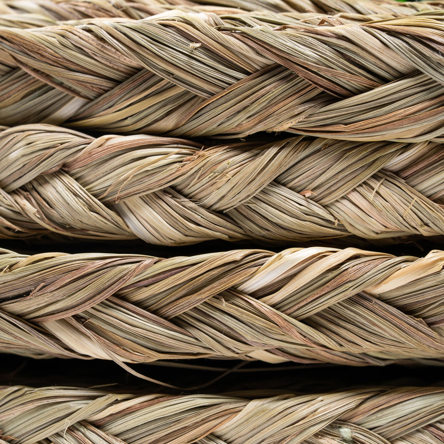 Stacked close-up of braided Sabai grass edges