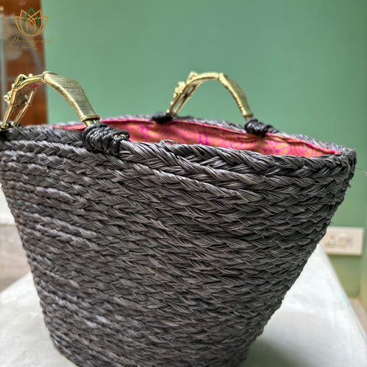 Sabai Dokra Basket Bag Black
