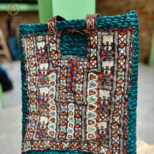 Kutchi Banjara Sabai Bag Green