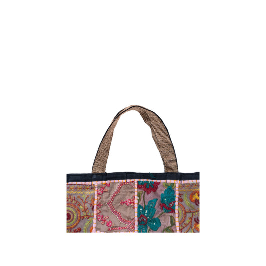 Recycled Antique Embroidered Pink Bag