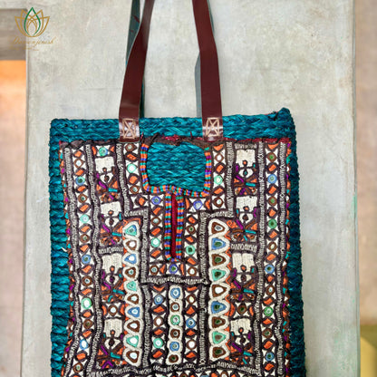 Kutchi Banjara Sabai Bag Green
