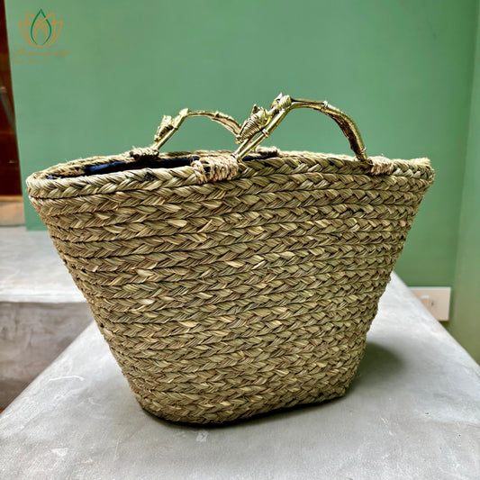 Sabai Dokra Basket Bag Natural