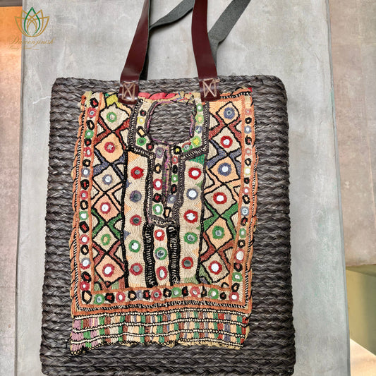 Kutchi Banjara Sabai Bag Black