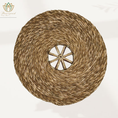 Natural Beige Sabai Grass Dokra Metal Table Mat