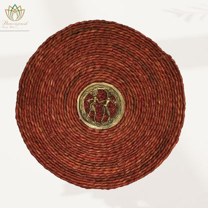Rust Red Sabai Grass Dokra Metal Table Mat