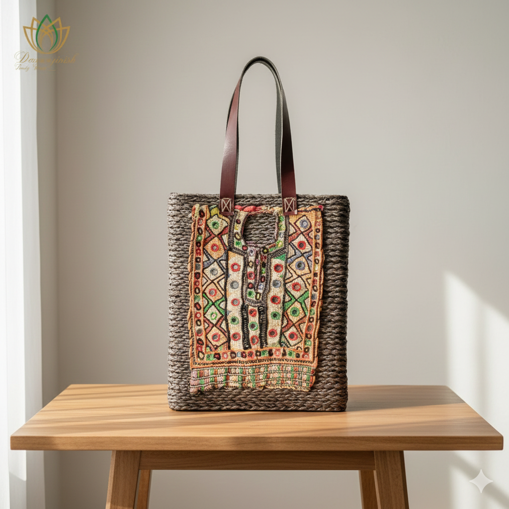 Kutchi Banjara Sabai Bag Black