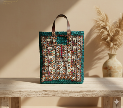 Kutchi Banjara Sabai Bag Green