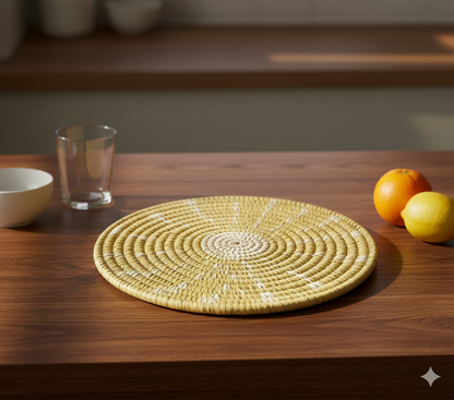 Yellow dotted Sabai Mats