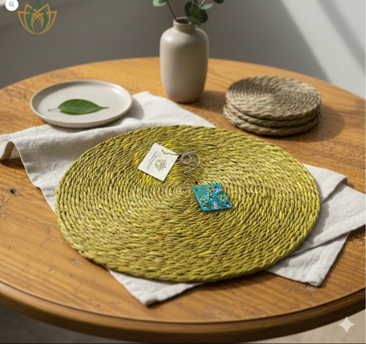 Mustard Yellow Dining Mat – Eco-Friendly & Handcrafted