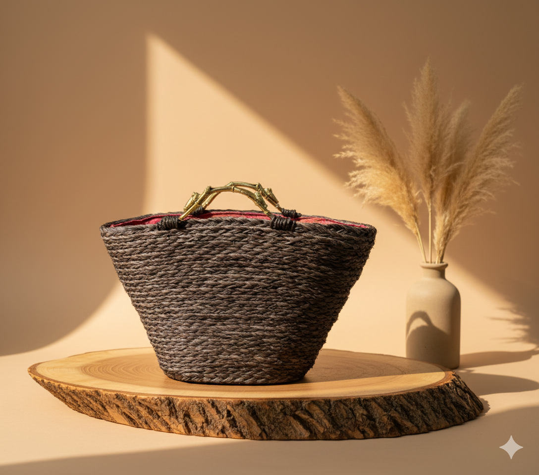 Sabai Dokra Basket Bag Black