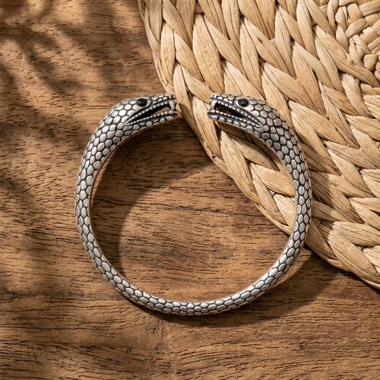 Naga Bala | Handcrafted 92.5 Sterling Silver Serpent Bangle