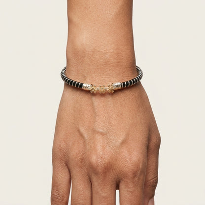 Tri-Puṣpa Noah – 92.5 Hallmarked Sterling Silver & Loha Bangle
