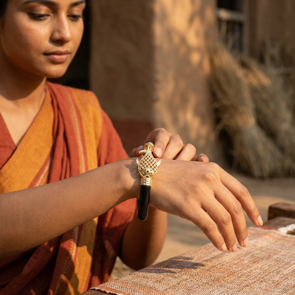Matsya Pola – 92.5 Hallmarked Sterling Silver Bangle